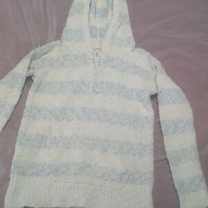 Aeropostale Blue and Cream Striped Sweater